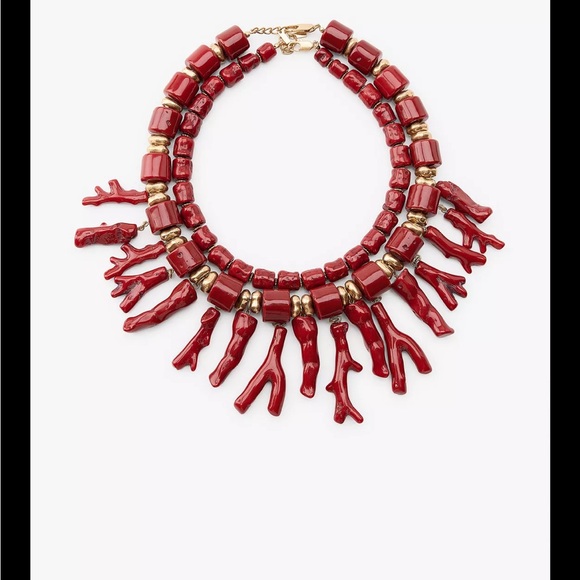 New in Box, 2 Pack Bold Zara Resin necklace coral 1856/051 - Picture 3 of 5